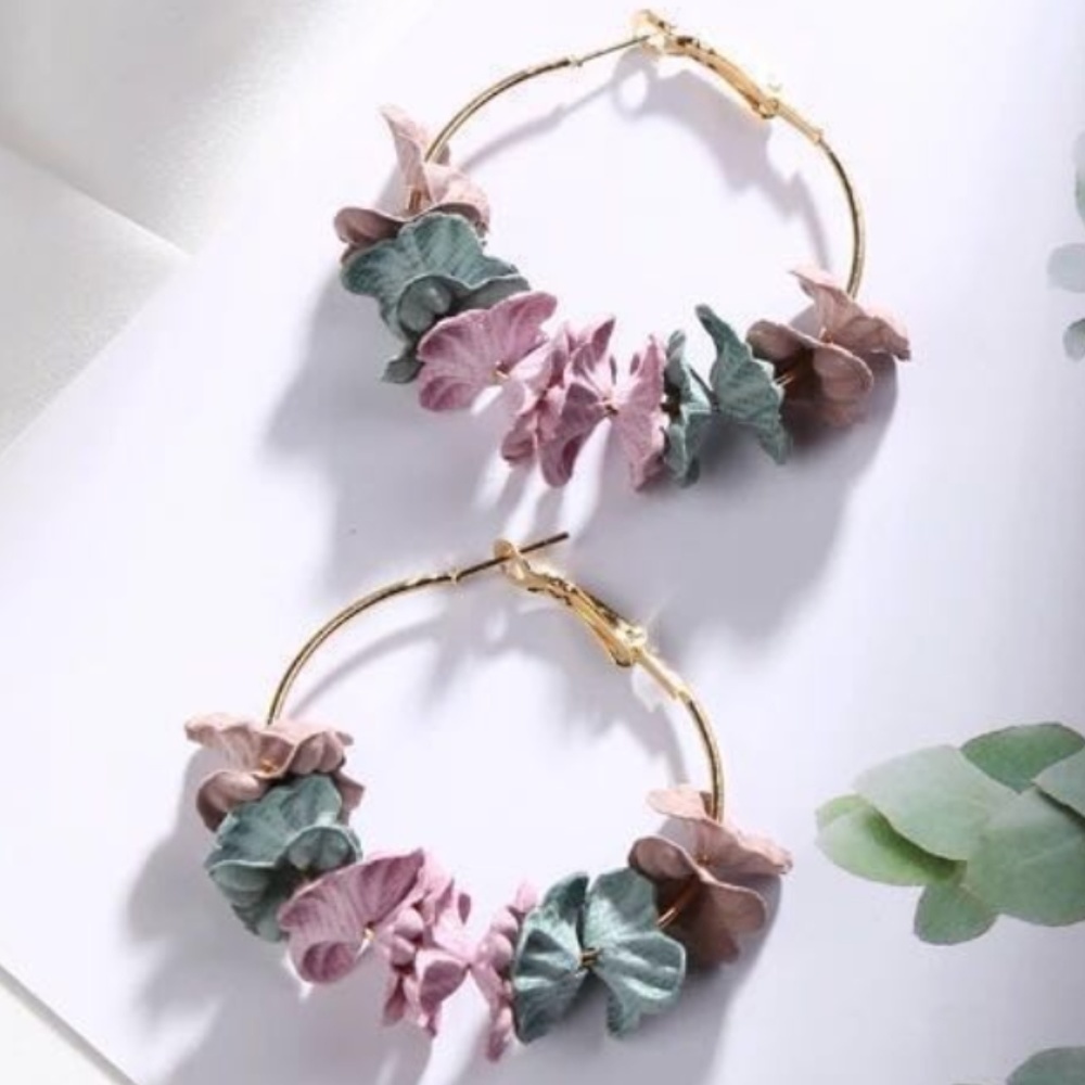 BOGO Pastel Trio Floral Hoop Earrings